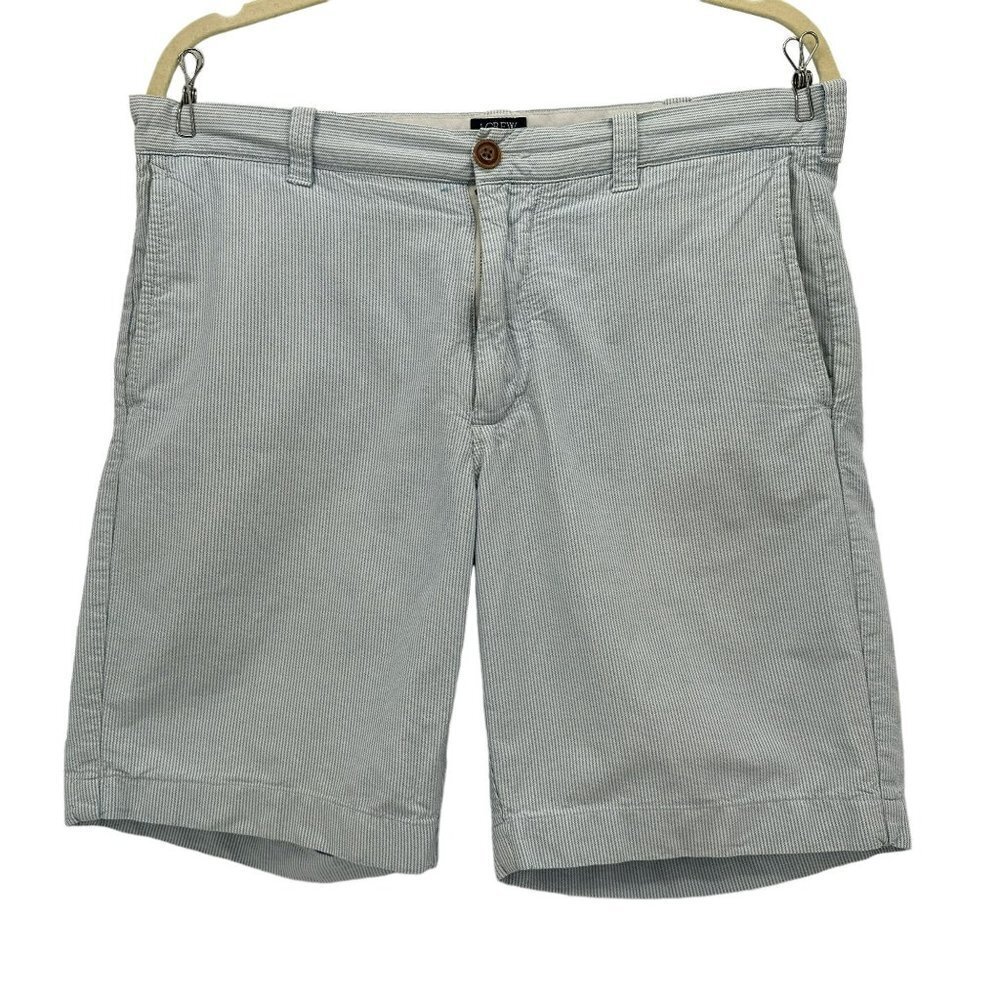 J. Crew Factory Gramercy Striped Blue White Shorts Mens 33
